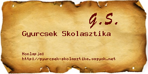 Gyurcsek Skolasztika névjegykártya